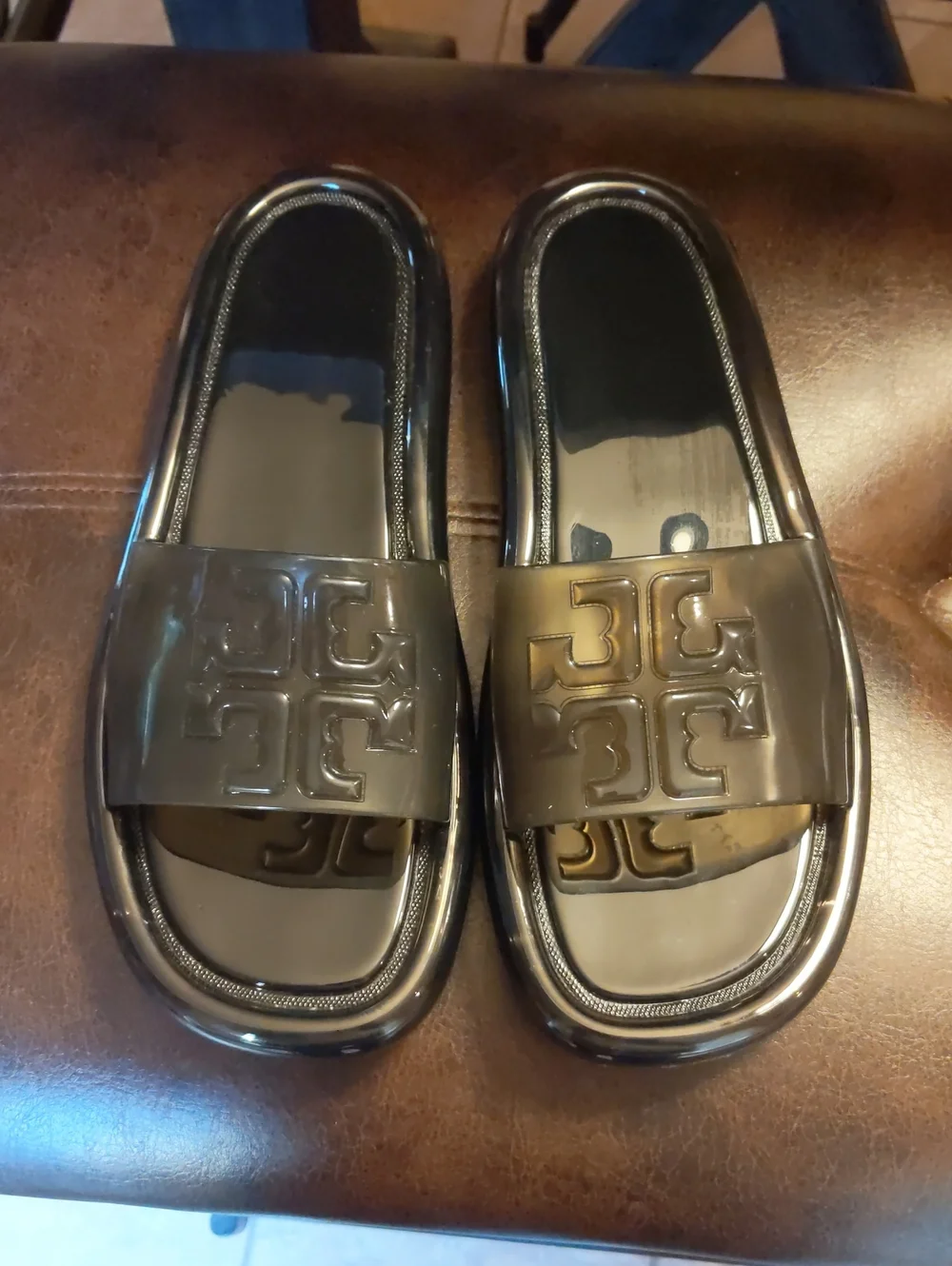 Tory Burch Black Bubble Jelly Slide Sandal Size 9